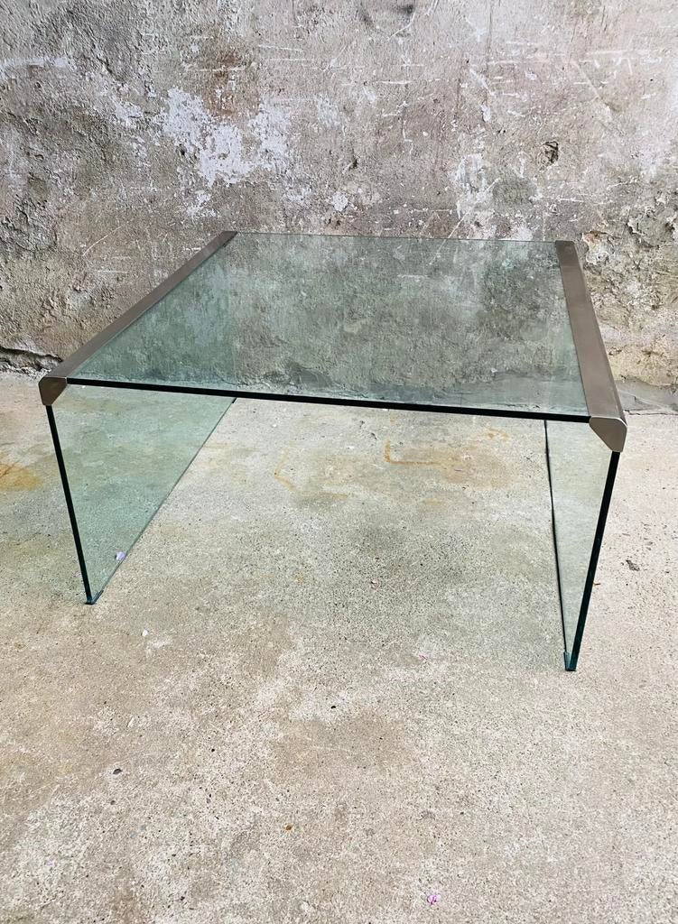 Galotti en Radice glazen salontafel , jaren 80, Ophalen, Huis en Inrichting