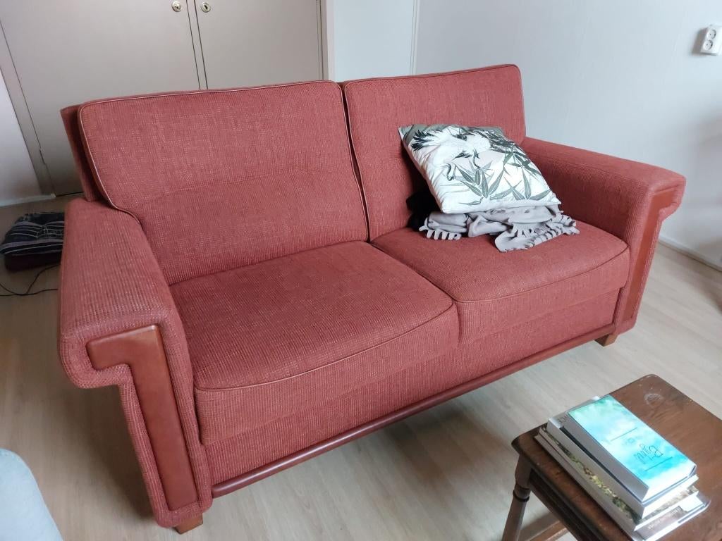 Antieke Stoffen Bank, Huis en Inrichting, Banken | Bankstellen, Ophalen, Gebruikt, Minder dan 75 cm, 150 tot 200 cm