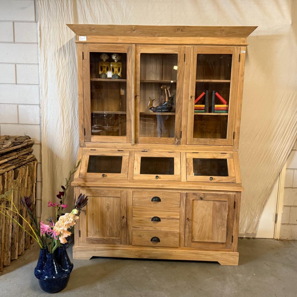 Buffetkast teak -  teakhout - vanaf € 355,- Bij TTM Wonen, TTM Wonen, Met deur(en), 200 cm of meer, Glas
