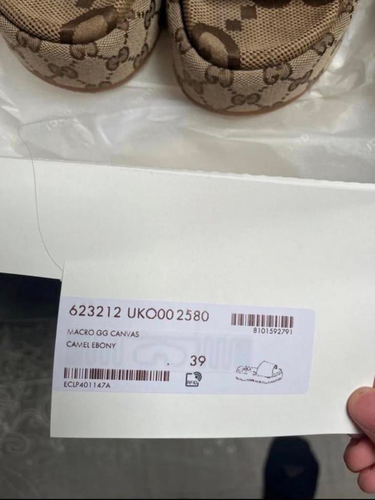 Gucci GG Canvas Slippers Maat 39 - Nieuw!, Ophalen of Verzenden, Nieuw, Beige, Slippers