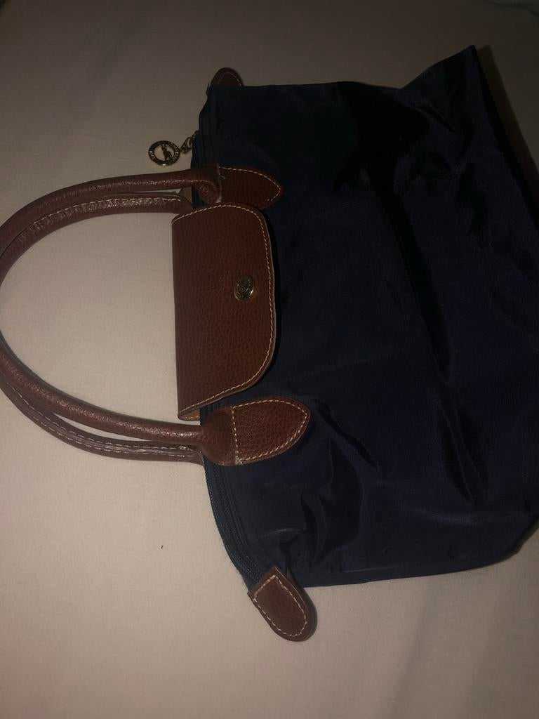 Originele Donkerblauwe Longchamp Handtas, Ophalen, Gebruikt, Blauw, Handtas