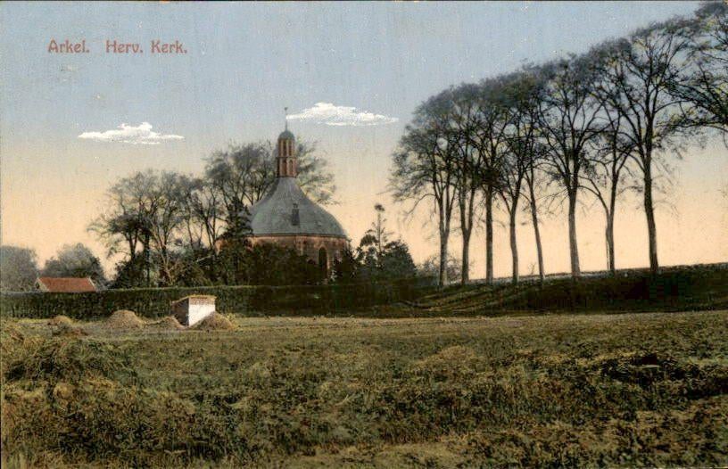 Arkel - Herv Kerk, Verzamelen, Ansichtkaarten | Nederland, Ongelopen, Zuid-Holland, Voor 1920, Ophalen of Verzenden