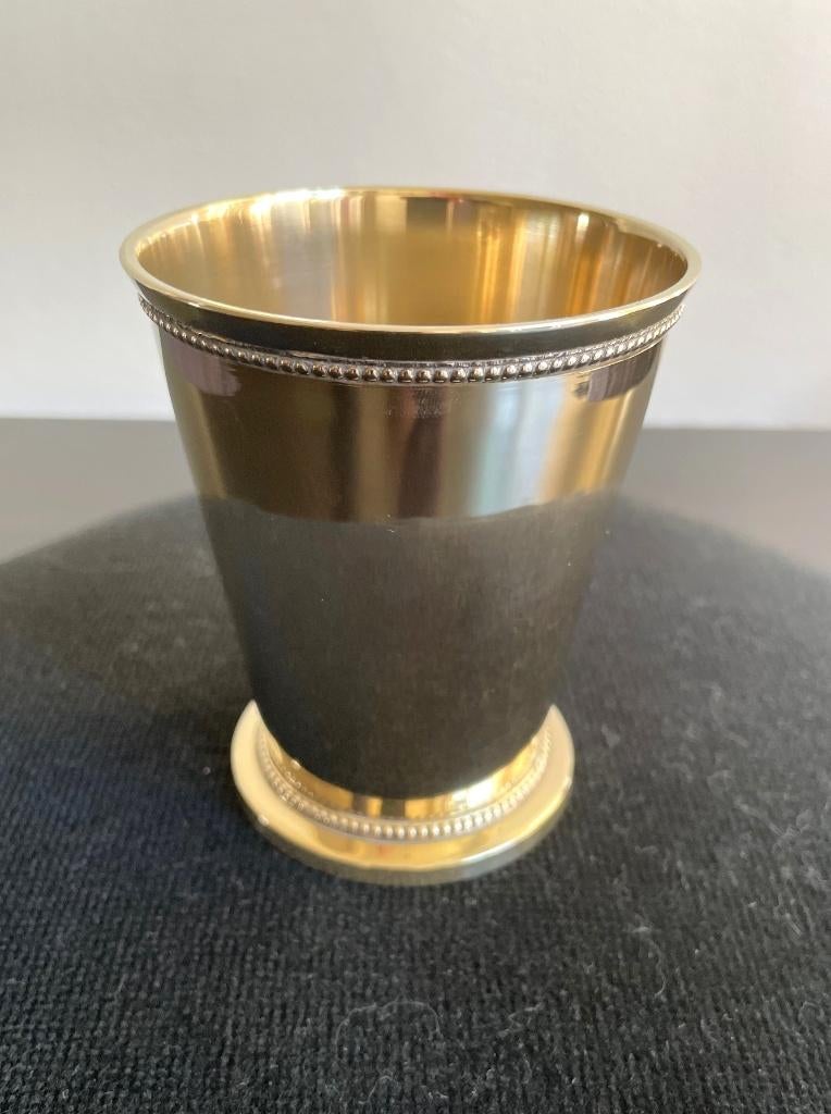 Strak vintage Electro Plated Nickle Silver vaasje of roemer, Ophalen of Verzenden