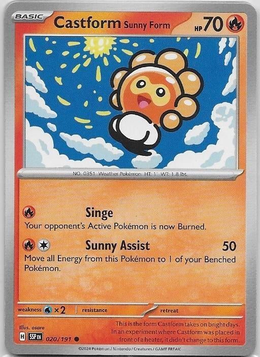 Surging Sparks,  Castform Sunny Form [common] 20/191, Verzenden, Nieuw, Losse kaart