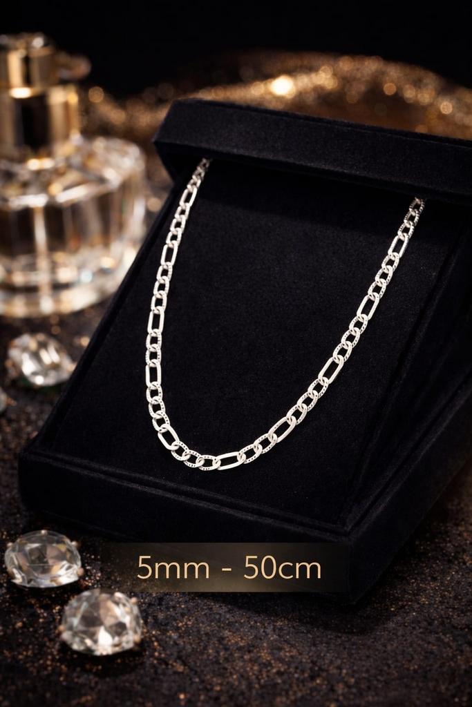 Zilveren Figaro Ketting 925 Luxe & Tijdloos, Ophalen of Verzenden, Nieuw, Zwart, Zilver