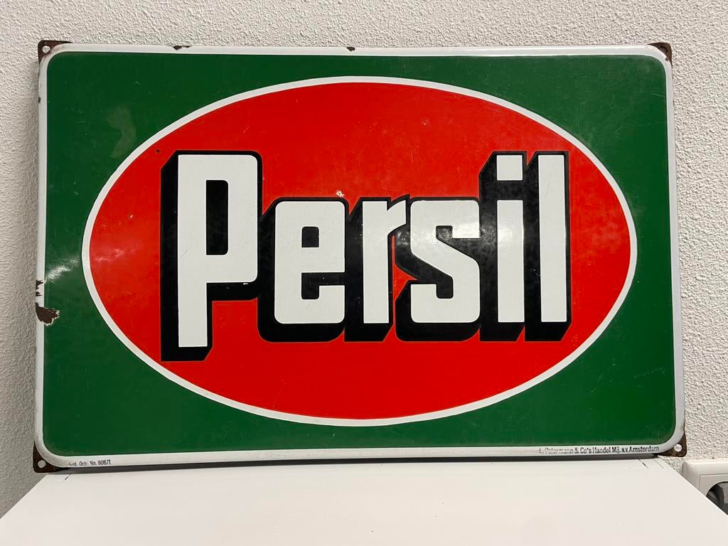 Persil emaillebord, Ophalen, Gebruikt