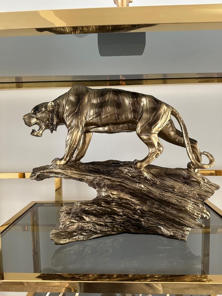 Tijger beeld goud decoratie, Ophalen, Zo goed als nieuw, Dier