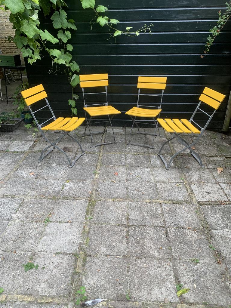 stevige bistro tuinstoelen, gegalvaniseerd, Ophalen, Gebruikt, Metaal, Inklapbaar