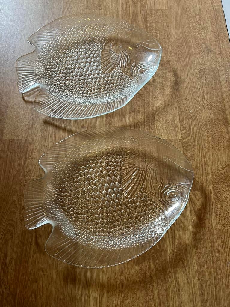 Vis borden set, Ophalen of Verzenden, Zo goed als nieuw, Glas, Bord(en)