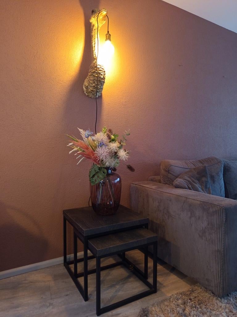 Donkerbruine bijzettafels, Minder dan 55 cm, Zo goed als nieuw, Rechthoekig, Ophalen