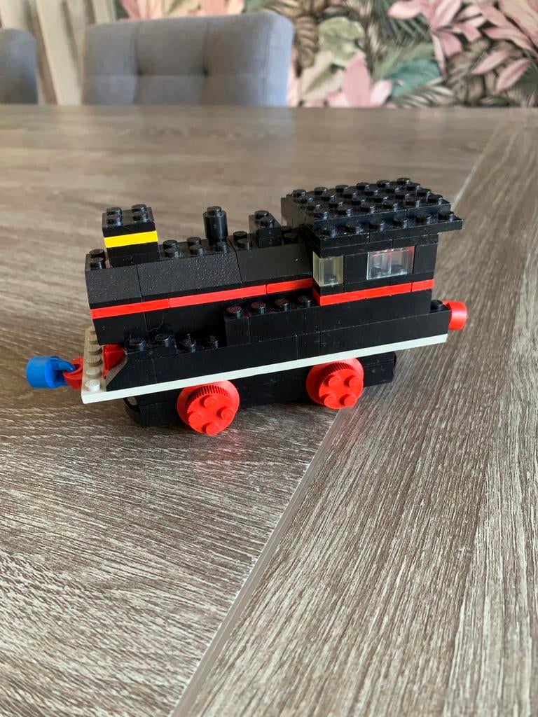 Lego trein 117 met 12v motor blauwe rails vintage, Ophalen of Verzenden, Zo goed als nieuw