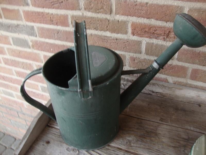 Groene ijzeren gieter., Ophalen, Gebruikt, Metaal