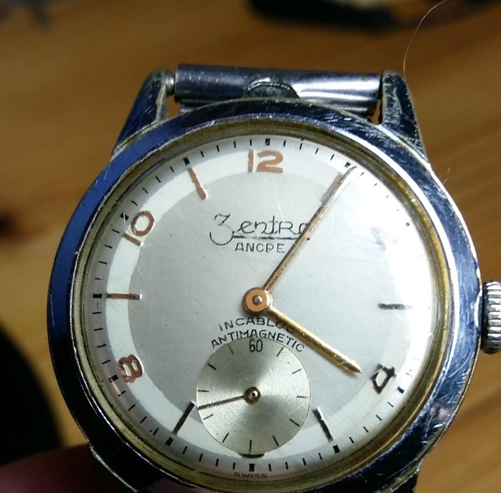 Dameshorloge zentra 1951 retro vintage met fixoflex  band, Overige merken, Staal, Gebruikt, Staal