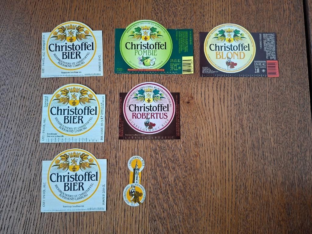 7 x Christoffel bier etiket, ongebruikt, Ophalen of Verzenden, Nieuw, Overige typen, Overige merken