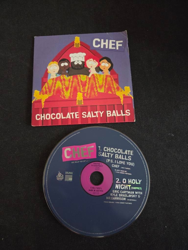 Chef South Park Chocolate Salty Balls CD Single, 1 single, Ophalen of Verzenden, Zo goed als nieuw, Humor en Cabaret