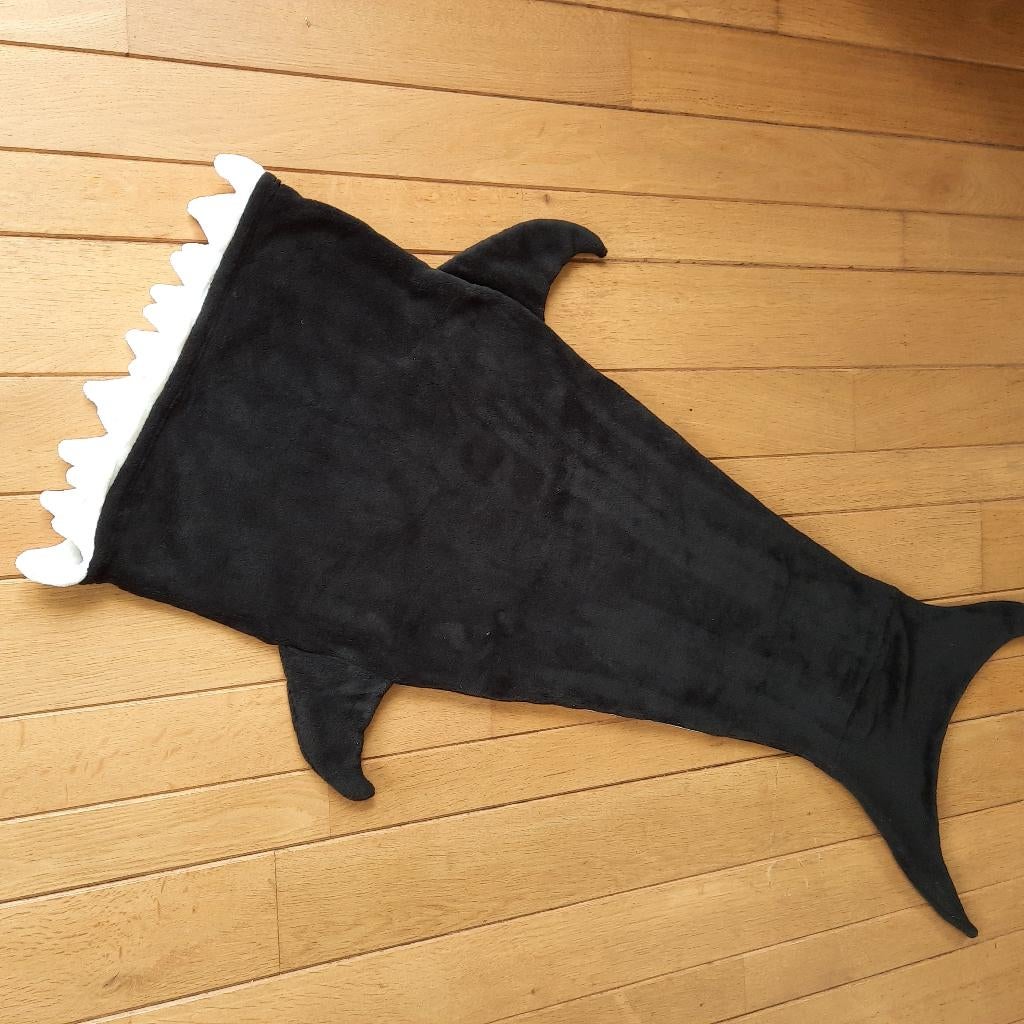 Home Creation Slaapzak Fleece deken/plaid zwart wit walvis, Kinderen en Baby's, Kinderkleding | Maat 116, Zo goed als nieuw, Jongen of Meisje