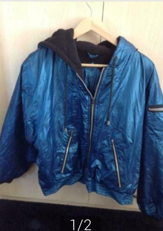 Blauwe jas dames, Ophalen of Verzenden, Zo goed als nieuw, Maat 38/40 (M), Blauw