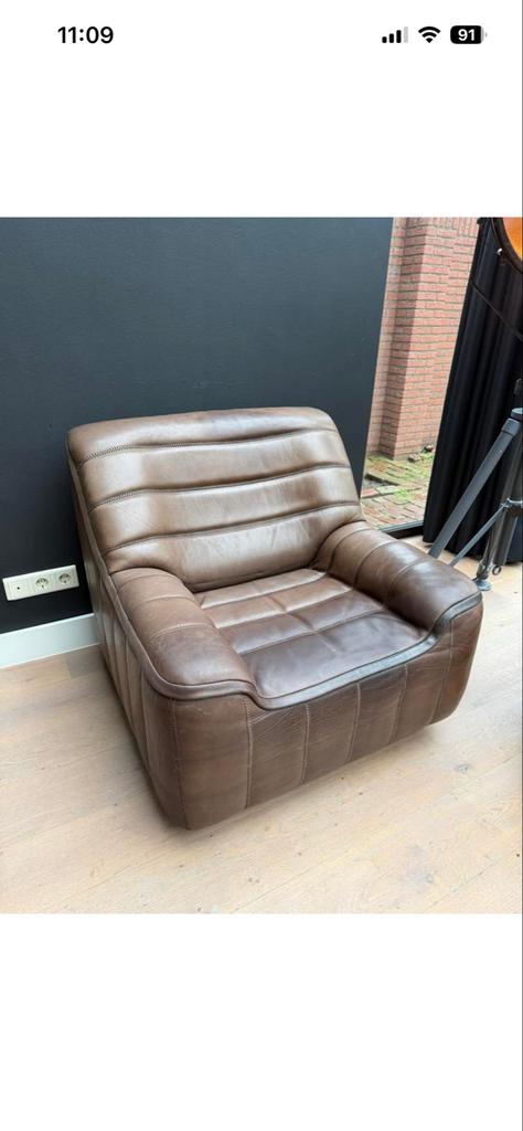 Vintage De Sede DS 84 Lederen Fauteuil - Jaren '70, Ophalen, Zo goed als nieuw, Leer, 75 tot 100 cm