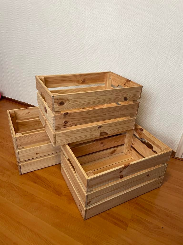 3 IKEA wooden boxes, Ophalen, Zo goed als nieuw, Minder dan 50 cm