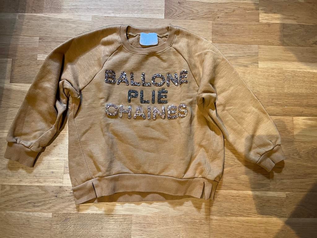 Okerkleurige trui van Zara met glitter maat 134, Kinderen en Baby's, Kinderkleding | Maat 134, Ophalen of Verzenden, Zo goed als nieuw