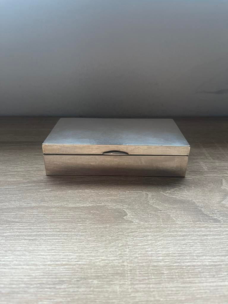 Zilveren sigarettendoos, F. Zwollo jr, Oosterbeek 1955, Antiek en Kunst, Antiek | Goud en Zilver, Zilver, Ophalen of Verzenden