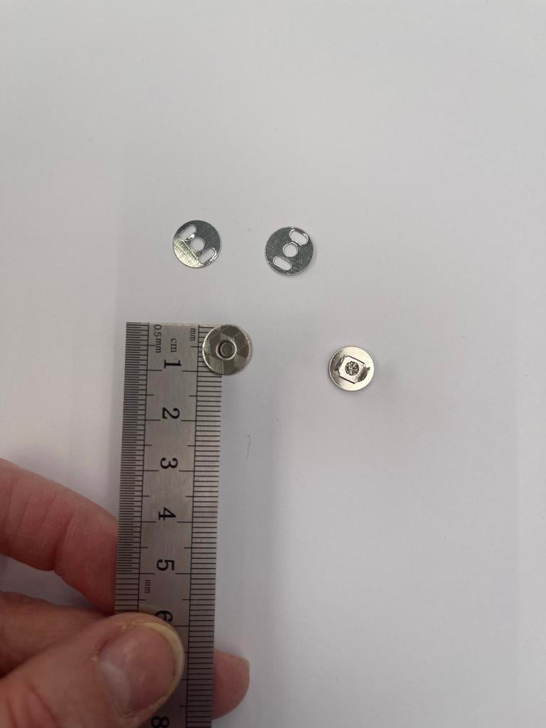 Magneet drukkers zilver 1 cm - 10 stuks, Ophalen of Verzenden, Nieuw, Rits of Sluiting