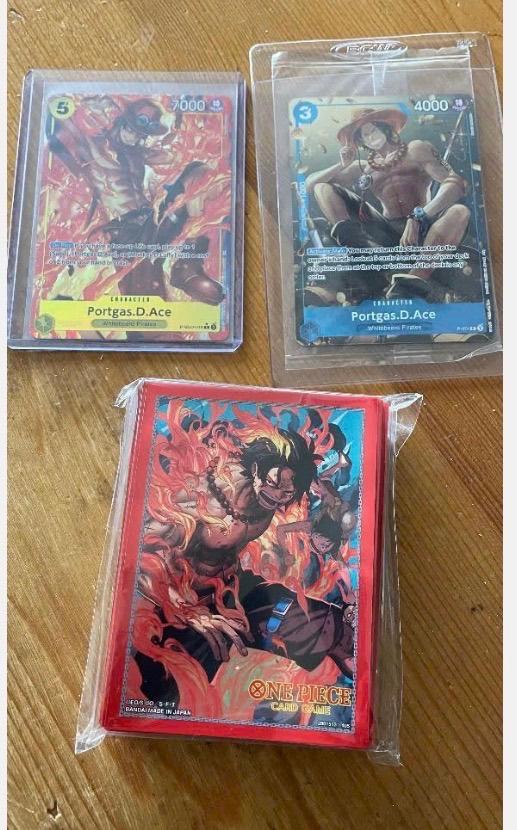 One piece Ace setje 2 kaarten en sleeve (60), Ophalen of Verzenden, Nieuw, Losse kaart