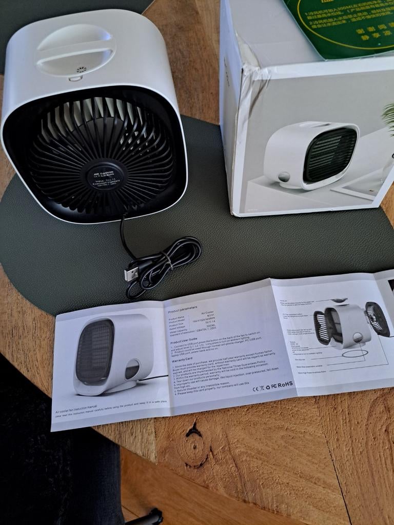 MINI AIR COOLER WIT NIEUW 3 SNELHEDEN, Ophalen, Tafel- of Grondventilator, Minder dan 60 m³, Nieuw