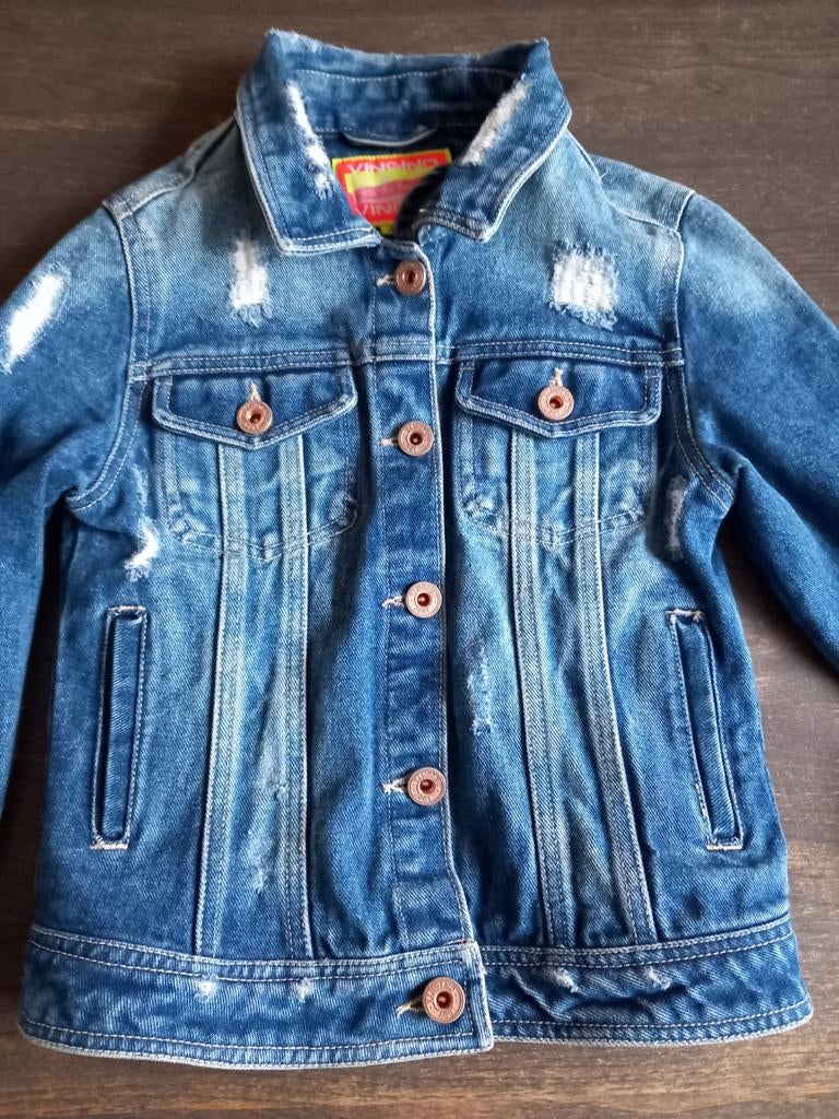 Vingino spijkerjas, Ophalen of Verzenden, Zo goed als nieuw, Meisje, Jas