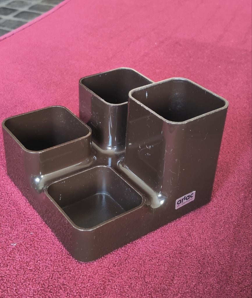 Vintage uni butler desk organiser Arlac jaren 70 bruin, Ophalen of Verzenden, Overige typen