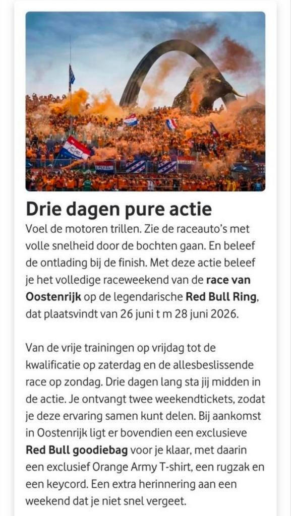 2x F1 weekend tickets GP Oostenrijk, Tickets en Kaartjes, Evenementen en Festivals, Twee personen, Meerdaags