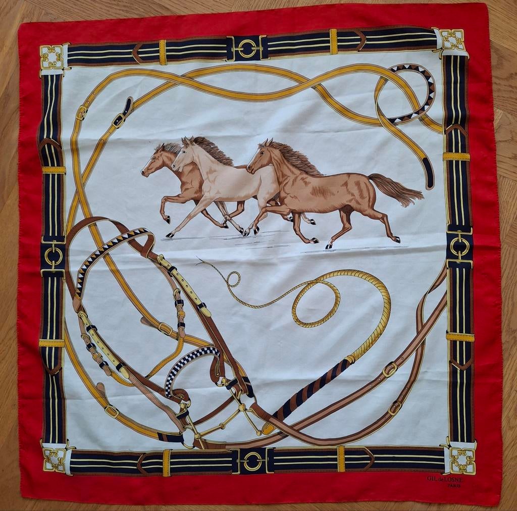 Vintage zijden sjaal, Ophalen of Verzenden, Zo goed als nieuw, Maat 46/48 (XL) of groter, Sjaal