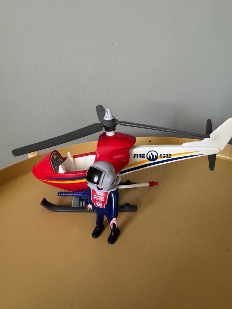 Playmobil helikopter met figuur, Ophalen of Verzenden, Gebruikt, Complete set
