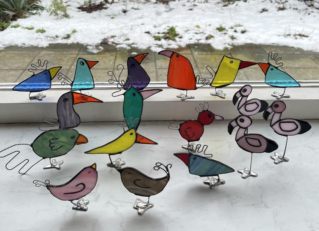 Tiffany glas dieren muis egel vos eekhoorn vogel, Ophalen of Verzenden, Nieuw