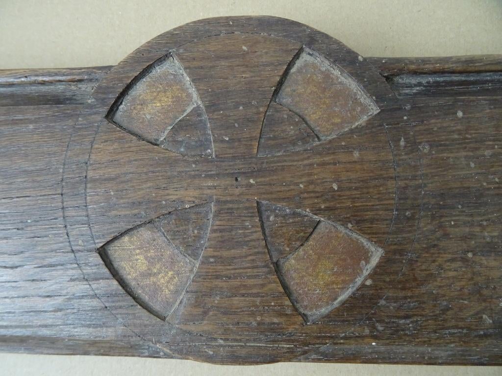 Antieke houten lijst Christus Rex 77x121cm voor doek 64x88cm, Ophalen of Verzenden