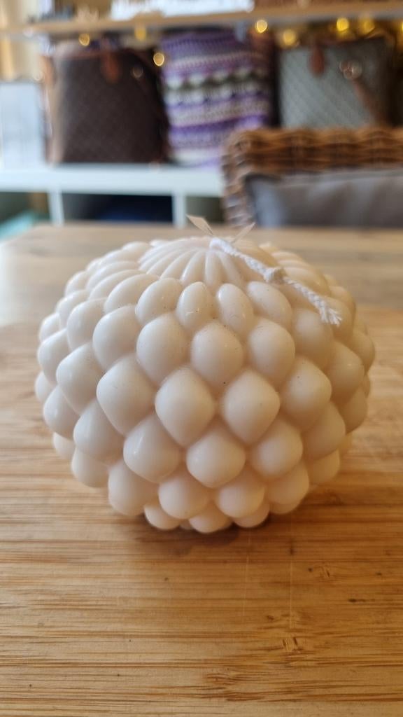 Paraffinevrije Kaars Granaatappel Geur, Wit, Nieuw, Ophalen of Verzenden, Kaars