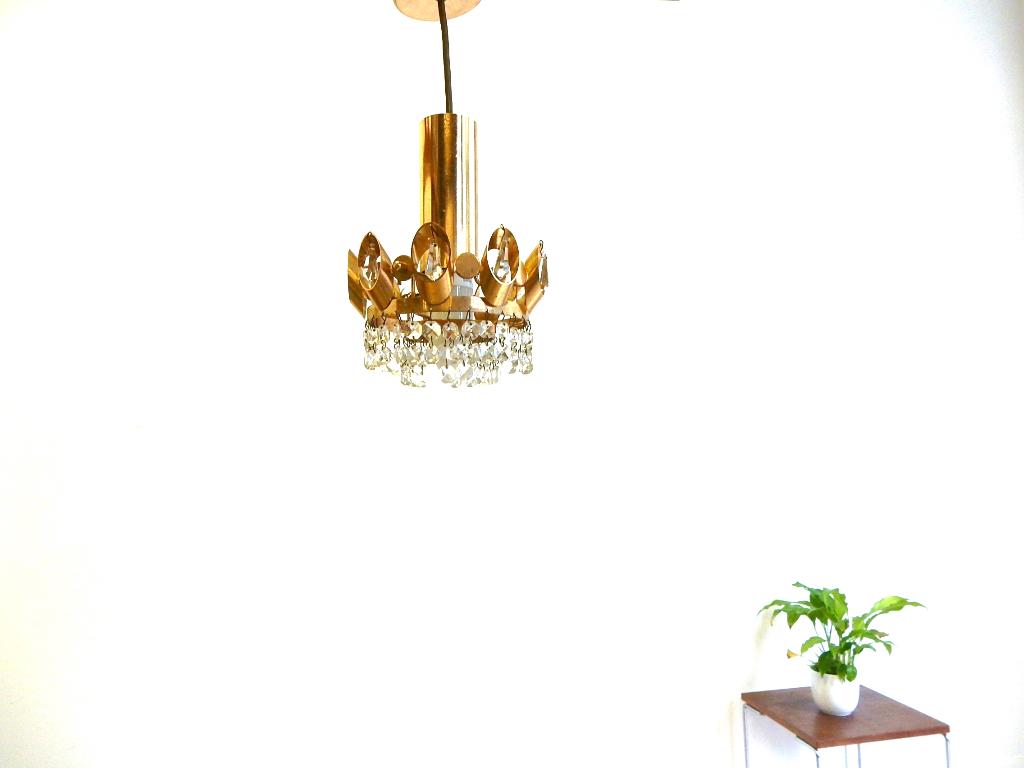 vintage lamp hanglamp jaren 60 kleine kroonluchter Palwa, Huis en Inrichting, Lampen | Hanglampen, Gebruikt, ., Vintage, Ophalen of Verzenden