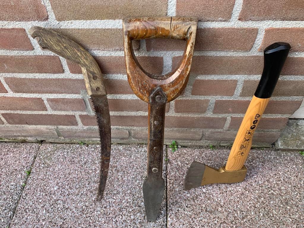 Tuingereedschap 3x, Ophalen, Zo goed als nieuw, Bijl