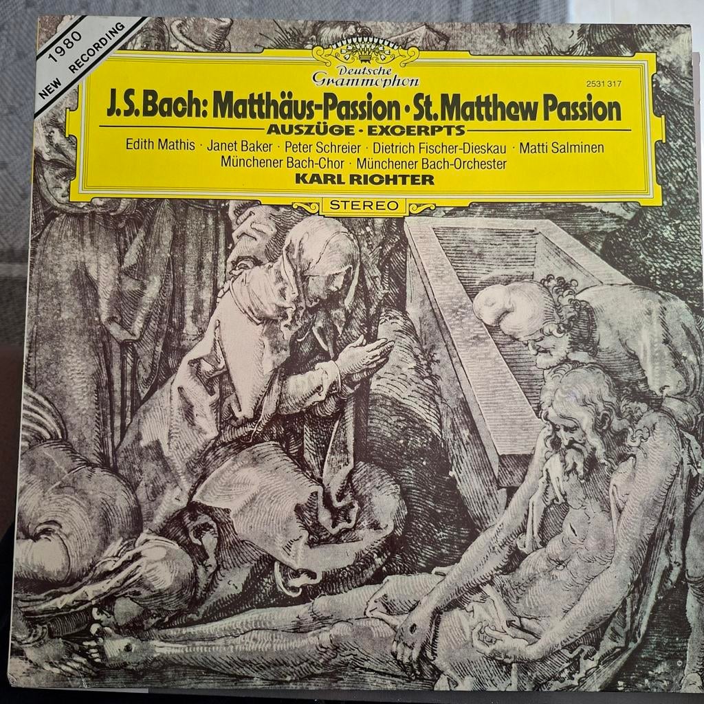 LP Bach Matthäus-Passion Deutsche Grammophon 1980, Ophalen of Verzenden, Barok, Gebruikt, 12 inch