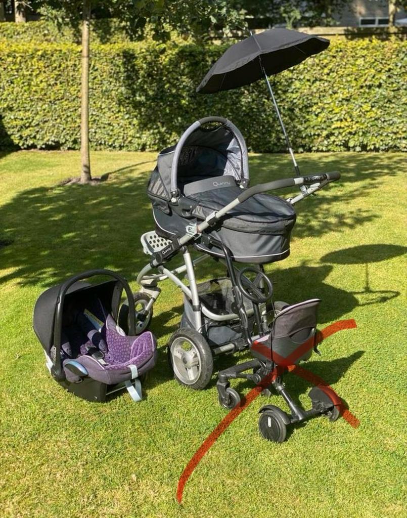 Quinny Speedy kinderwagen set met Maxi-Cosi en reiswieg, Kinderen en Baby's, Kinderwagens en Combinaties, Ophalen, Gebruikt, Luchtbanden
