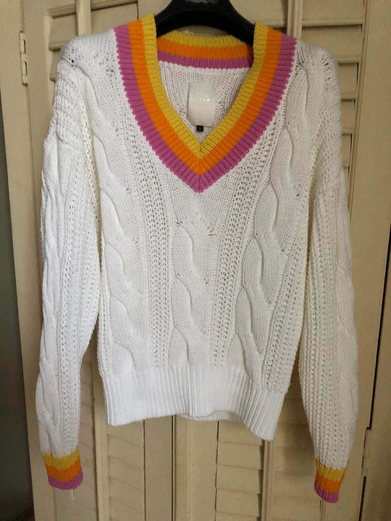 Sweater katoen kabeltrui l als m Goldbergh, Ophalen of Verzenden, Zo goed als nieuw, Maat 38/40 (M), Groen