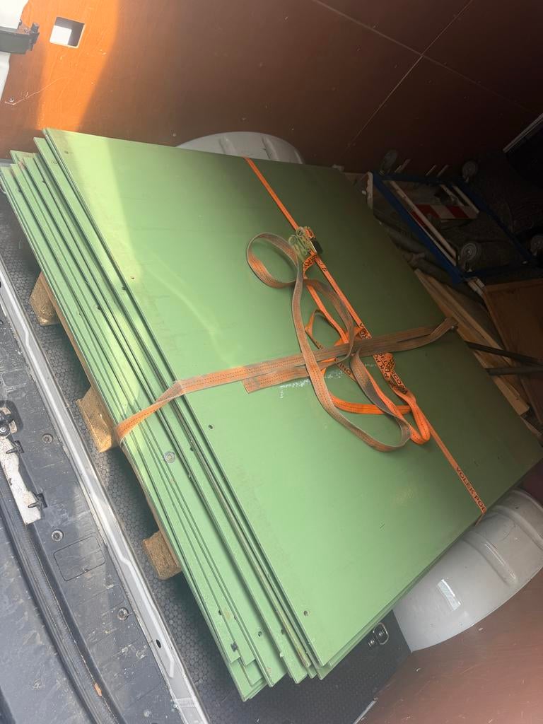 40x Trespa platen 124x132cm 6mm dik, Doe-het-zelf en Verbouw, Platen en Panelen, Ophalen, Gebruikt, HPL, 50 tot 100 mm