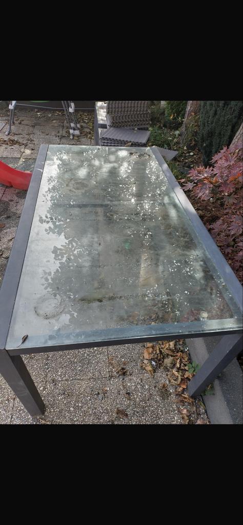 Glazen tuintafel Bois le Duc, Tuin en Terras, Ophalen, Gebruikt, Rechthoekig, Overige materialen
