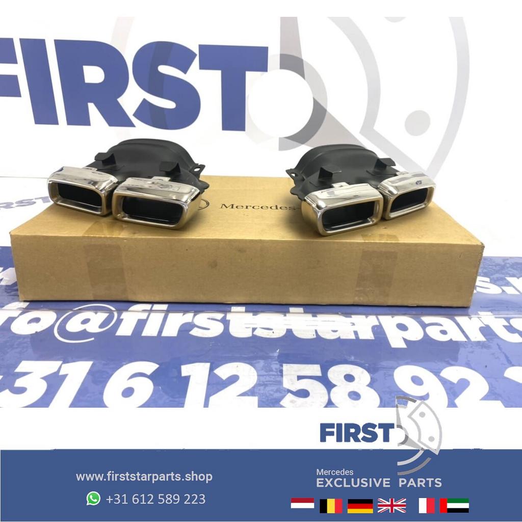 W205 C63S AMG UITLAAT SIERSTUKKEN CHROOM Mercedes C Klasse 2, Gebruikt, -, Ophalen of Verzenden, -