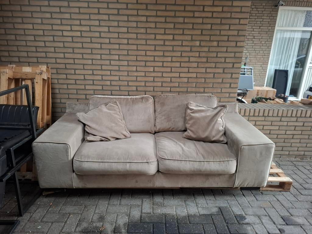 Wegens verhuizing rechte bank velours over, Ophalen, 100 tot 125 cm, Driepersoons, Zo goed als nieuw