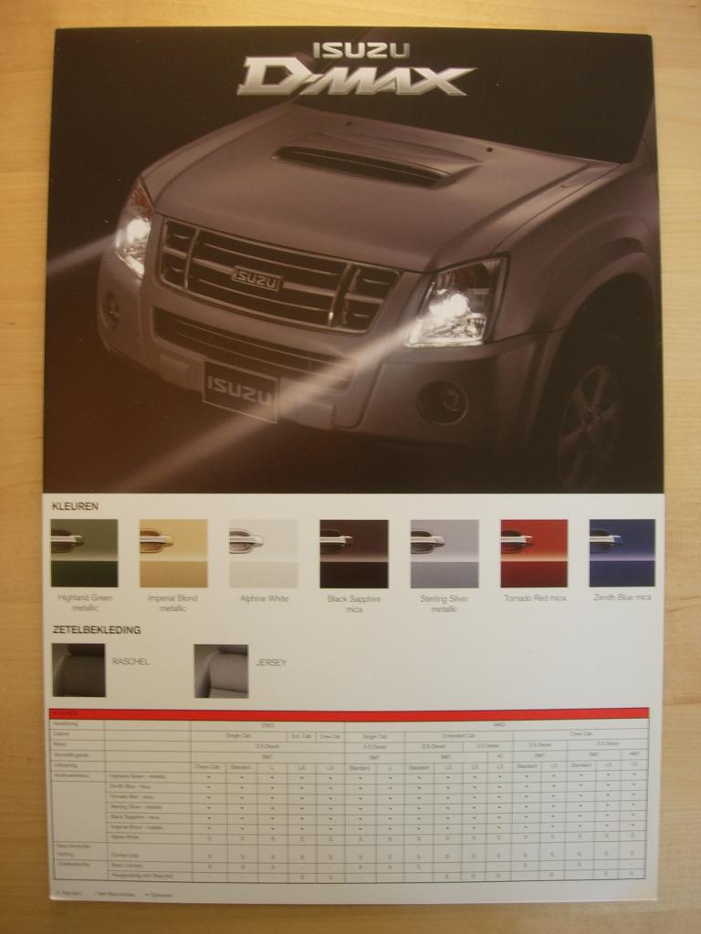 Isuzu D-Max Brochure ca 2007 – Pickup Pick up, Ophalen of Verzenden, Zo goed als nieuw, Overige merken, Isuzu