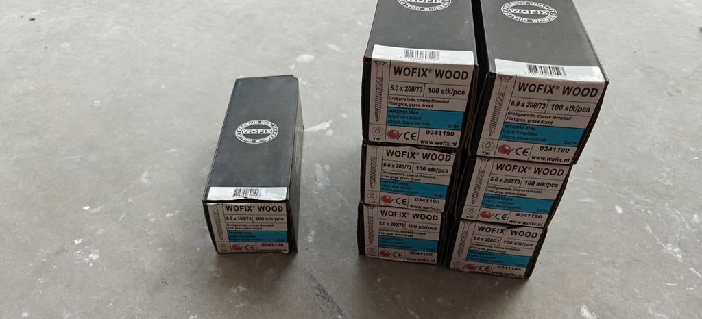 Wofix Isolatieschroeven Dak 6.0x200mm Torx 30 - 500 stuks, Doe-het-zelf en Verbouw, IJzerwaren en Bevestigingsmiddelen, Ophalen of Verzenden