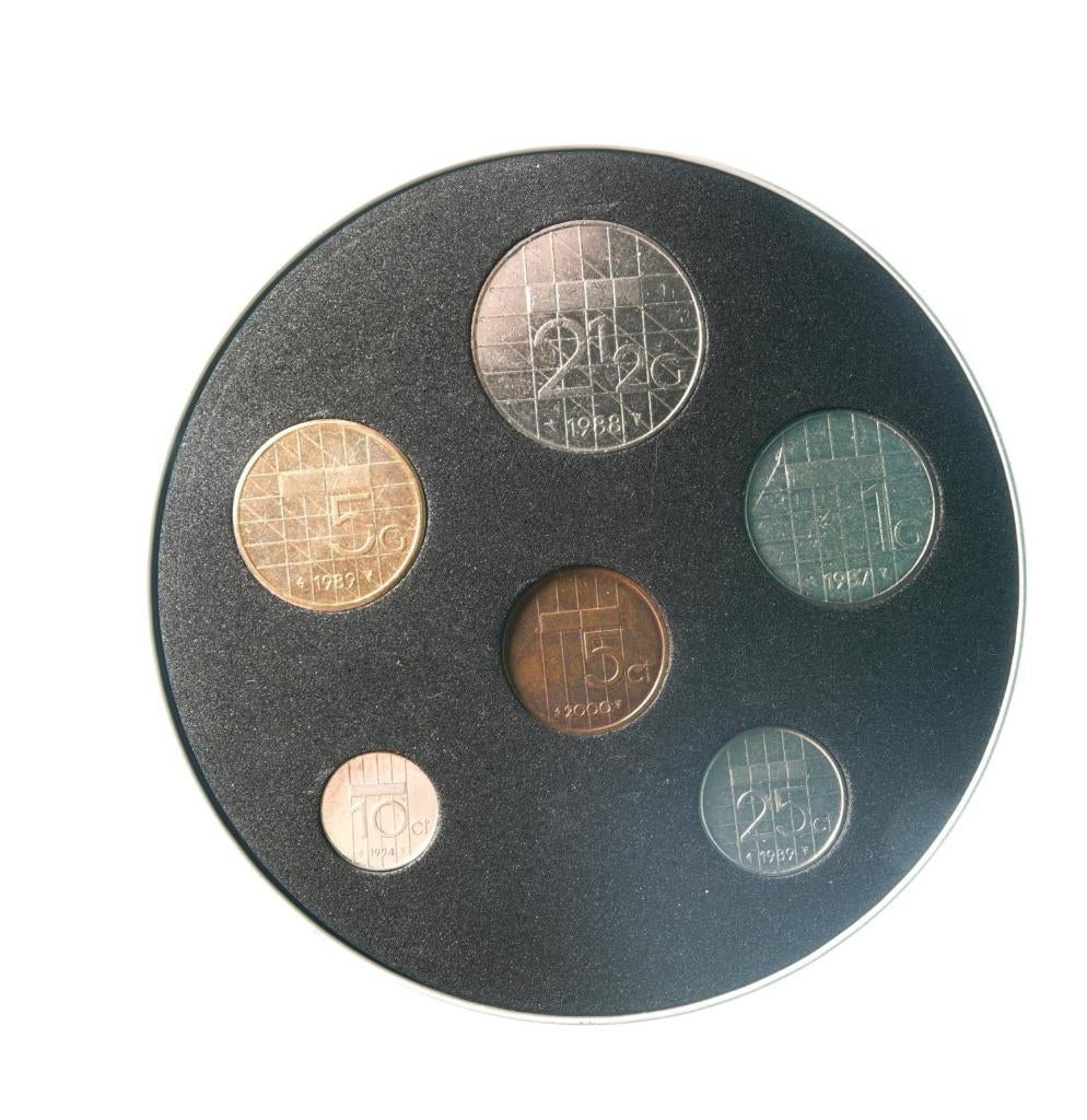 Nederland Guldenmuntenset Beatrix in blik, Postzegels en Munten, Munten | Nederland, Ophalen of Verzenden, Koningin Beatrix, Overige waardes