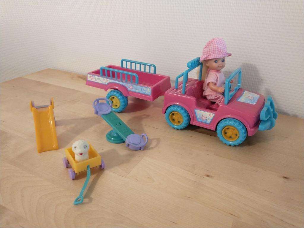 Simba poppetje met auto en kar, Ophalen of Verzenden, Gebruikt, Overige typen