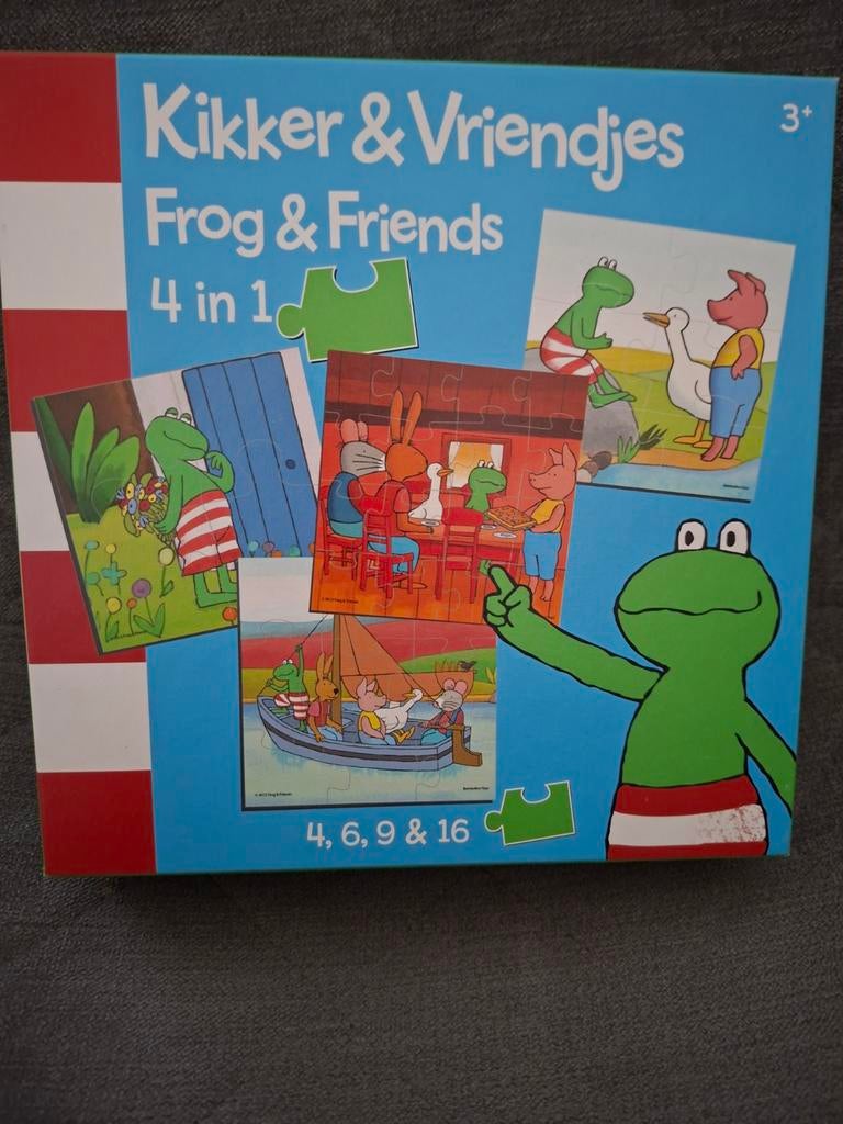 Kikker & Vriendjes 4-in-1 Puzzel (4, 6, 9 & 16 stukjes), Ophalen of Verzenden, 10 tot 50 stukjes, Gebruikt, 2 tot 4 jaar